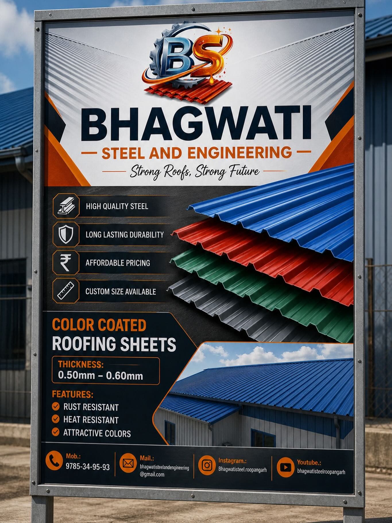Roof sheet roll forming machine